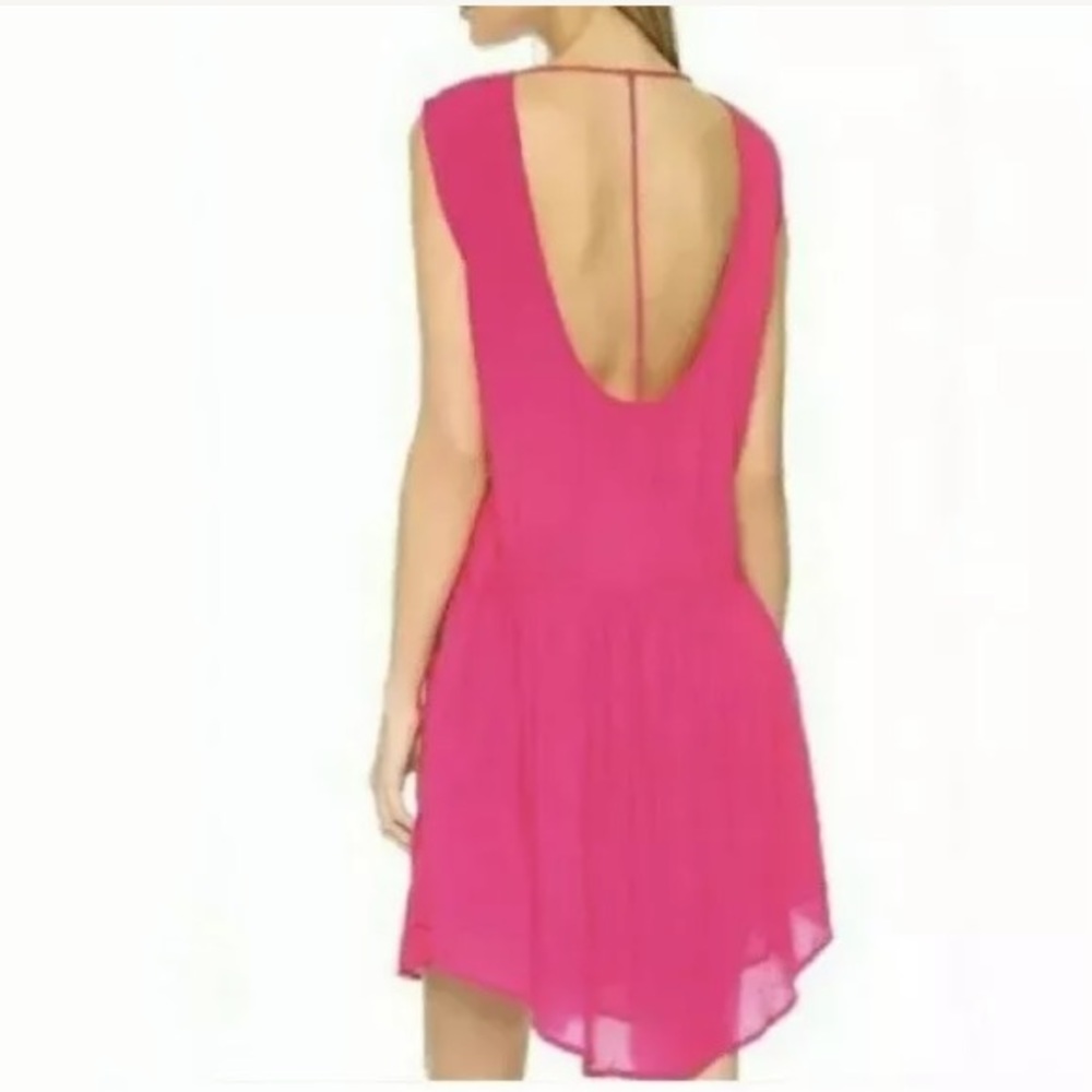 IRO Olivia Fushia Pink T Back Drop Waist Dress S/M